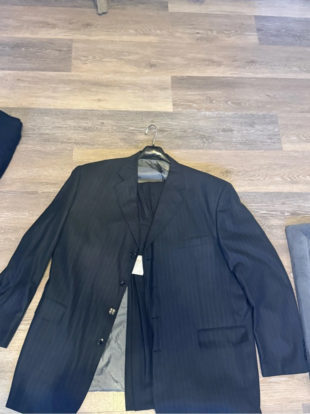 Stacy Adams Dark Navy Pinstripe Men's Suit